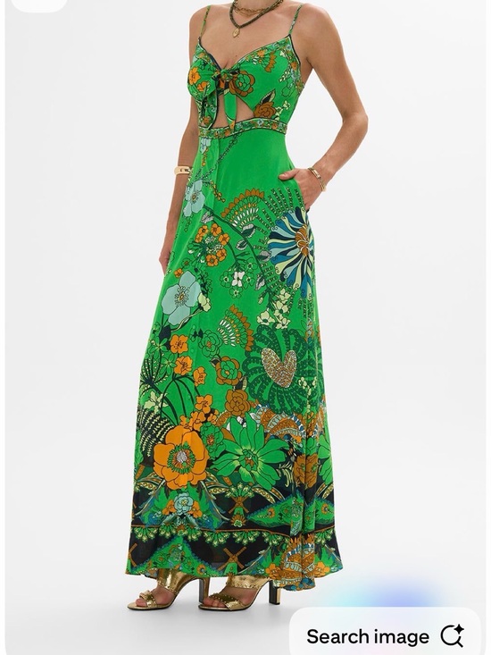 Camilla Dresses & Skirts - Camilla Green Floral Tie-Front Maxi Dress
